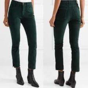 3x1 higher ground green velvet jeans bootcut